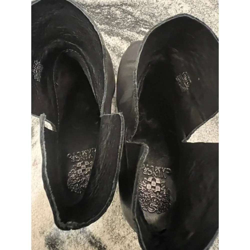 Vince Camuto Helyn Ankle Boots Women 10 Black Good Leather Split Shaft Heel